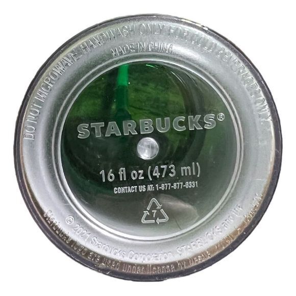 Starbucks 2021 Holographic Tumbler with Straw 16oz Green Yellow - Picture 5 of 6